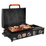 Blackstone 1860 On The Go Range top Combo with Hood & Handles Heavy Duty Flat Top BBQ Griddle Grill Station for Kitchen, Camping, Outdoor, Tailgating 22 inch Black