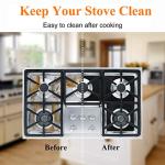 10 Pack Stove Burner Covers Double Thickness Reusable Non-Stick Heat-Resistant Gas Range Protectors for Kitchen and Easy to Clean（Black）FLSEPAMB