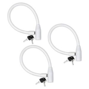 Urban August Child-Proof Refrigerator Lock for Kids & Adults - Lock for French Door Fridge and Cabinet (Regular, White, 3 Pack Keyed Alike)