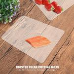 Fotouzy Plastic Cutting Board Set of 7, Frosted Clear Flexible Cutting Mats, BPA-Free, Non-Porous, Dishwasher Safe, Transparent