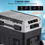 VEVOR Portable Car Refrigerator, 12 Volt Car Refrigerator Fridge, 50Liter(52.8qt) Dual Zone Portable Freezer, -4℉-68℉ Adjustable Temperature, Compressor Cooler for Home, Outdoor, Camping, RV, Car