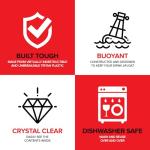 10oz Floating Margarita Glasses for Pool - 2 Pack - Unbreakable Tritan Margarita Glasses, Glass-Like Floating Glasses for Pool Parties and Beach Trips, Floating Cups for Wine and and Mixed Drinks