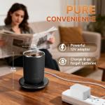 Self Stirring Coffee Mug with Temperature Control,Type-C Heated Magnetic Mixing Cup,3 Heat Levels,8-Hour Auto Shut-Off,USB Rechargeable Stainless Steel Smart Mug for Milk Protein Shakes Black 11oz