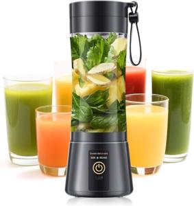 Portable Blender for Smoothies & Shakes - Cordless Personal Size Blender with 6 Blades, 380Ml Juice Cup, Lightweight & Rechargeable, Freshly Squeezed for Picnic/Sports/Office