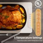 Food Warming Mat, 24x16 Inch Silicone Warming Tray with 3 Temperature Setting, UL Listed Dishwash Safe Foods Heating Pad with Timer, Rollable Food Warmer for Home, Buffet, Parties, Gatherings, Khaki