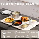 Food Warming Mat, 24x16 Inch Silicone Warming Tray with 3 Temperature Setting, UL Listed Dishwash Safe Foods Heating Pad with Timer, Rollable Food Warmer for Home, Buffet, Parties, Gatherings, Khaki