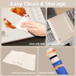 Food Warming Mat, 24x16 Inch Silicone Warming Tray with 3 Temperature Setting, UL Listed Dishwash Safe Foods Heating Pad with Timer, Rollable Food Warmer for Home, Buffet, Parties, Gatherings, Khaki