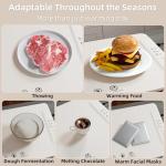 Food Warming Mat, 24x16 Inch Silicone Warming Tray with 3 Temperature Setting, UL Listed Dishwash Safe Foods Heating Pad with Timer, Rollable Food Warmer for Home, Buffet, Parties, Gatherings, Khaki