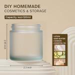 4oz Jars with Lids, Hoa Kinh 12 Pack Frosted Glass Jars with Lids Empty Cosmetic Containers Round Airtight Glass Jar with Inner Liners and Woodgrain Lid for Storing Lotions, Powders, and Ointments