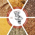 All Metal Grain Mill Attachment for KitchenAid Stand Mixer, 9 Levels Grain Mill, Flour Mill, Fit for Non-Oily Dry Grain Corn, Coffee Bean, Buckwheat, Oats, Millet, Wheat and Other Cereals