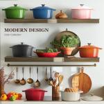 Overmont Enameled Cast Iron Dutch Oven - 5.5QT Pot with Lid Cookbook & Cotton Potholders - Heavy-Duty Cookware for Braising, Stews, Roasting, Bread Baking pink