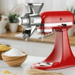 All Metal Grain Mill Attachment for KitchenAid Stand Mixer, 9 Levels Grain Mill, Flour Mill, Fit for Non-Oily Dry Grain Corn, Coffee Bean, Buckwheat, Oats, Millet, Wheat and Other Cereals