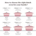 Overmont Enameled Cast Iron Dutch Oven - 5.5QT Pot with Lid Cookbook & Cotton Potholders - Heavy-Duty Cookware for Braising, Stews, Roasting, Bread Baking pink