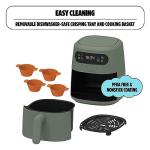 CRUX x Marshmello 3.0 QT Digital Air Fryer with TurboCrisp Technology, Touch Screen Temperature Control, Timer and Auto Shut-off, Fully Programmable, Silicone Cupcake Molds Included, Olive