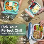 Bentgo Chill Kids Leak-Proof Lunch Box - 4-Compartment Bento Box with Built-In Ice Pack, 3.3 Cup Capacity, PFAS & BPA-Free, Microwave & Dishwasher Safe, Ideal Size for Ages 3 to 7 (Green/Navy)