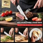 MAD SHARK Premium Steak Knife Set of 8, 4.5-inch Serrated Knives, High Carbon German Stainless Steel, Triple Rivet Construction, Perfectly Packaged in a Gift Box (Steak Knives Set of 8)