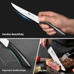 MAD SHARK Premium Steak Knife Set of 8, 4.5-inch Serrated Knives, High Carbon German Stainless Steel, Triple Rivet Construction, Perfectly Packaged in a Gift Box (Steak Knives Set of 8)