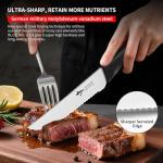 MAD SHARK Premium Steak Knife Set of 8, 4.5-inch Serrated Knives, High Carbon German Stainless Steel, Triple Rivet Construction, Perfectly Packaged in a Gift Box (Steak Knives Set of 8)