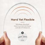 Mooues Sourdough Bread Knife, 15.7" Acacia Wood Double Serrated Bread Slicer, Ergonomic Handler, Premium Stainless Steel Bread Bow Knife for Homemade Bread, Bagels, and Baguettes