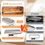 Baking Sheet Set of 3, Stainless Steel Cookie Sheets Baking Sheet Pan, 10.5/12.4/16 Inch, Thicker and Firmer Baking Pans Set, Non-stick, Non toxic & Heavy Duty & Easy Clean，Dishwasher Safe