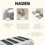 Haden Heritage 4 Slice Wide Slot Stainless Steel Toaster with Adjustable Browning Control & Non-Slip Feet, Steel & Copper