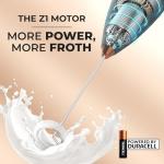 Zulay Powerful Milk Frother (4 Duracell Batteries Included) - Handheld Milk Frother Wand Drink Mixer for Coffee - Powerful Milk Foamer for Cappuccino, Frappe, Matcha & Creamer - Black/Copper