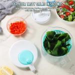 Salad Spinner with Chopper Set，2.5Qt Lettuce Spinner with Built-in Colander and Measuring Cup Bowl，Small Plastic Fruit Cleaner Pasta Dryer Herb Cleaner，Single Serve Quick Veggie Prepping Set