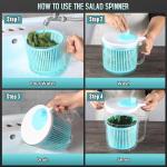 Salad Spinner with Chopper Set，2.5Qt Lettuce Spinner with Built-in Colander and Measuring Cup Bowl，Small Plastic Fruit Cleaner Pasta Dryer Herb Cleaner，Single Serve Quick Veggie Prepping Set