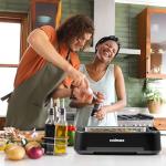 Indoor Grill, CUSIMAX Smokeless Grill Electric Grill & Griddle with REPLACEABLE Smoke Filter Sponge, 1500W Korean BBQ Grill, Smart LED Display, Larger Grilling Area, Black(New Model)