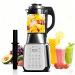 Blenders for Kitchen 1500W Stainless Steel Professional Blender, 59oz Glass Jar Countertop Blender with Tamper, Food Processor with Heating, 14 Smart Programs, Keep Warm & One-Touch Auto Cleaning