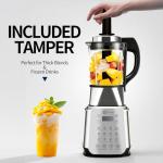 Blenders for Kitchen 1500W Stainless Steel Professional Blender, 59oz Glass Jar Countertop Blender with Tamper, Food Processor with Heating, 14 Smart Programs, Keep Warm & One-Touch Auto Cleaning