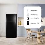Equator Advanced Appliances Conserv 19in STAINLESS Compact 2 Door Refrigerator 4.5cf Reversible Door 110V In Black