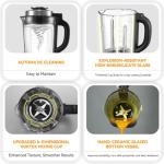 Blenders for Kitchen 1500W Stainless Steel Professional Blender, 59oz Glass Jar Countertop Blender with Tamper, Food Processor with Heating, 14 Smart Programs, Keep Warm & One-Touch Auto Cleaning