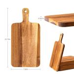 10 Packs Acacia Wood Cutting Board with Handles,15.8x7.7 Inch Wooden Kitchen Cutting Board Bulk, Serving Board and Charcuterie Boards for Vegetables Meat Pizza Cheese Fruit Bread