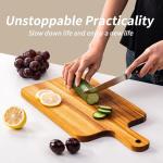 10 Packs Acacia Wood Cutting Board with Handles,15.8x7.7 Inch Wooden Kitchen Cutting Board Bulk, Serving Board and Charcuterie Boards for Vegetables Meat Pizza Cheese Fruit Bread