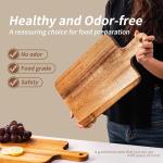 10 Packs Acacia Wood Cutting Board with Handles,15.8x7.7 Inch Wooden Kitchen Cutting Board Bulk, Serving Board and Charcuterie Boards for Vegetables Meat Pizza Cheese Fruit Bread