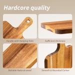 10 Packs Acacia Wood Cutting Board with Handles,15.8x7.7 Inch Wooden Kitchen Cutting Board Bulk, Serving Board and Charcuterie Boards for Vegetables Meat Pizza Cheese Fruit Bread
