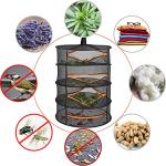 Desy & Feeci Herb Drying Rack-2ft Diameter 4 Layer Folding Mesh Hanging Basket Dryer Net with Zippers for Seeds Flowers Buds Plants Garden Outdoor Bumper Harvest(D24xH31 inch)