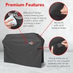 GrillTough Heavy Duty BBQ Grill Cover for Outdoor Grill, 58 Inch – Waterproof, Weather Resistant, UV & Fade Resistant with Adjustable Straps – Gas Grill Cover for Weber, Charbroil, etc. Charcoal