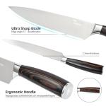 Kitchen Knife Set - 3 Pieces | Chef Knife Set | 8" Chef Knife, 5" Utility, 3.5" Paring | High Carbon Stainless Steel, Ultra Sharp Blades, Ergonomic Pakkawood Handles | Japanese Style Kitchen Knife