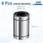 uxcell 6Pcs LM10UU Linear Bearing 10mm Bore 19mm OD 29mm Length Linear Ball Bearings Double Side Rubber Sealed Bearing Steel for CNC Machine 3D Printer Food Packaging Machine