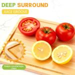 Bamboo Cutting Boards for Kitchen 14.9" x 9.6", Reversible Wood Cutting Board with Juice Groove & Side Handles, Chopping Board for Meat & Cheese, 100% Organic Bamboo