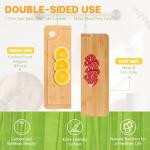 Bamboo Cutting Boards for Kitchen 14.9" x 9.6", Reversible Wood Cutting Board with Juice Groove & Side Handles, Chopping Board for Meat & Cheese, 100% Organic Bamboo
