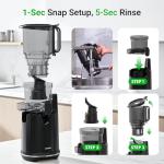 Cold Press Juicer, 5.8" Extra Large Feed Chute Slow Masticating Juicer Machines, High Juice Yield, Fit Whole Vegetables & Fruits, Professional Juice Maker,Self Feeding, Easy to Clean