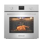 Empava 24 inch Built-In Gas Single Wall Oven with Convection and Rotisserie 5 Cooking Modes, Knob and Touch Control, LED Display, Stainless Steel