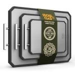 EXTRA LARGE Cutting Board,Double Sided Stainless Steel Cutting Boards Set for kitchen,Stainless Steel/Wheat straw pp Cutting Board for meat,Dishwasher Safe [20 * 13.8+16 * 11+12 * 8.3 Inch]