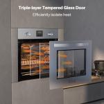 Empava 24 inch Built-In Gas Single Wall Oven with Convection and Rotisserie 5 Cooking Modes, Knob and Touch Control, LED Display, Stainless Steel