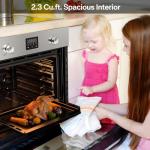 Empava 24 inch Built-In Gas Single Wall Oven with Convection and Rotisserie 5 Cooking Modes, Knob and Touch Control, LED Display, Stainless Steel