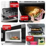 Nestl 8pc Glass Baking Dishes for Oven, Glass Food Storage Containers with Lids, Leakproof Casserole Dishes for Oven with Lid, Cooking, Microwave Oven Freezer Safe Bakeware, 9x13 Lasagna Pan Black