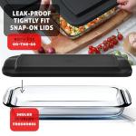 Nestl 8pc Glass Baking Dishes for Oven, Glass Food Storage Containers with Lids, Leakproof Casserole Dishes for Oven with Lid, Cooking, Microwave Oven Freezer Safe Bakeware, 9x13 Lasagna Pan Black